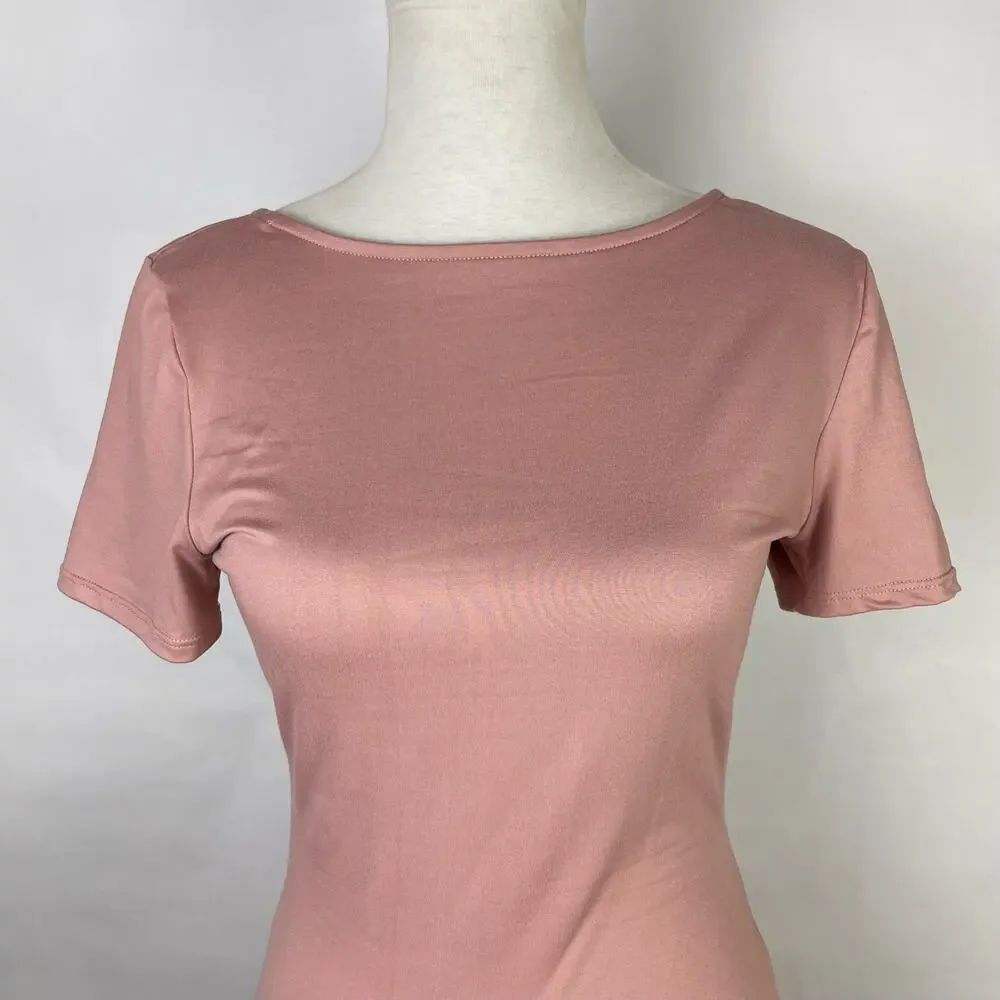 Free People | NWT Blush Pink Mauve Bike Short Scoop Back Bodysuit Romper